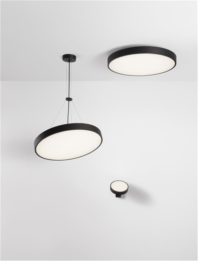 Lampa suspendata PERFECT Sandy Black Aluminium & Acrylic Pendant LED 24W 3000K Diam: 40 cm Nova Luce