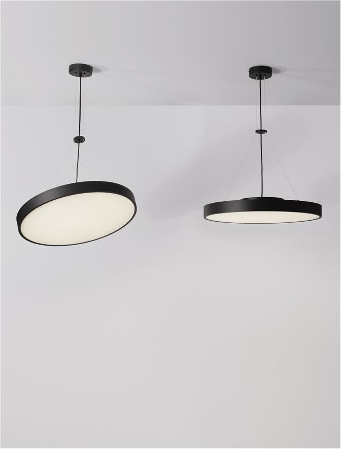 Lampa suspendata PERFECT Sandy Black Aluminium & Acrylic Pendant LED 24W 3000K Diam: 40 cm Nova Luce