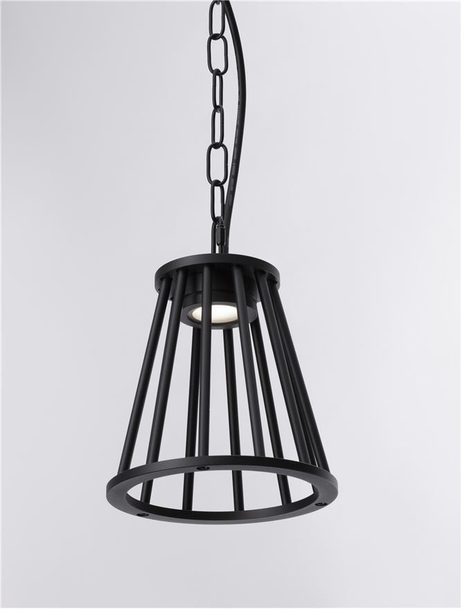 Lampa suspendata de exterior CARINA Black Aluminium LED 6W Dim: D.18 X H.150 cm Nova Luce