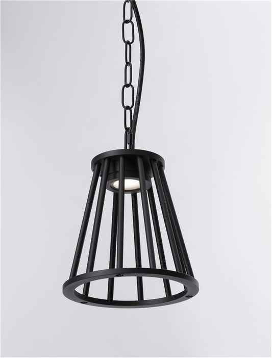 Lampa suspendata de exterior CARINA Black Aluminium LED 6W Dim: D.18 X H.150 cm Nova Luce