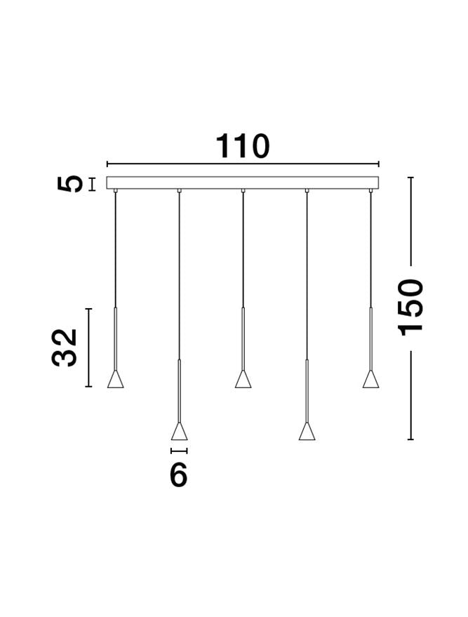 Lampa suspendata NET Black Aluminium 5 NOVA LUCE