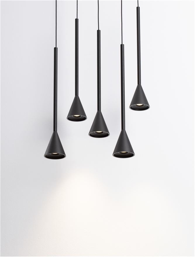 Lampa suspendata NET Black Aluminium 5 1312Lm NOVA LUCE
