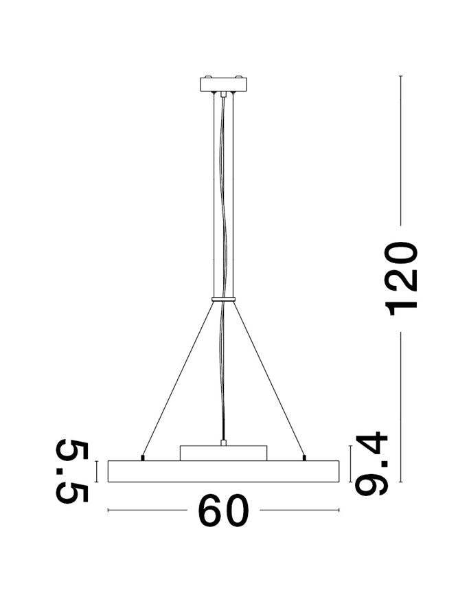 Lampa suspendata PERFECT Sandy White Aluminium & Acrylic Pendant LED 40W 3000K Diam: 60 cm Nova Luce