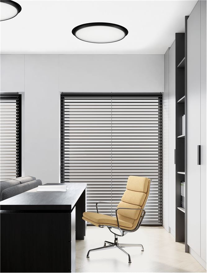 Plafoniera PERFECT Sandy Black Aluminium & Acrylic Trimless Profile LED 40W 3000K Diam: 60 cm Nova Luce