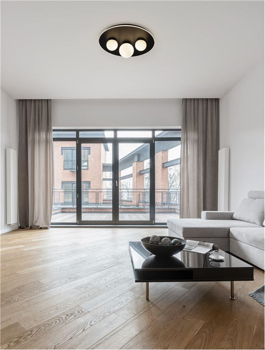 Plafoniera VELNA Sandy Black Aluminium Opal Glass LED 52W 3000K Diam: 49.5 cm Nova Luce