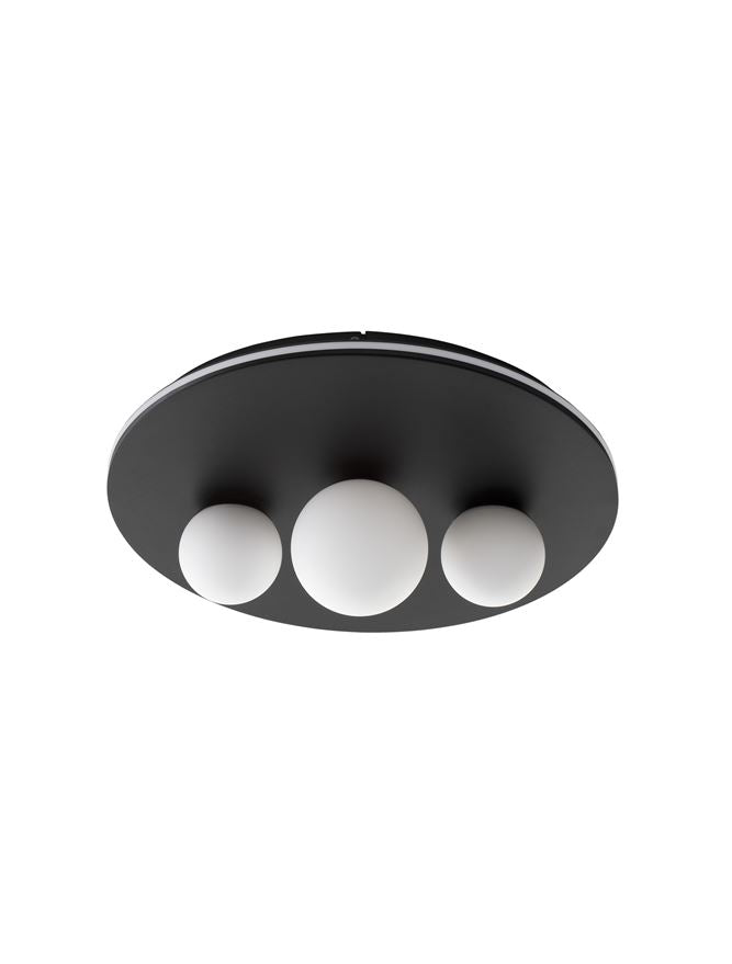 Plafoniera VELNA Sandy Black Aluminium Opal Glass LED 52W 3000K Diam: 49.5 cm Nova Luce
