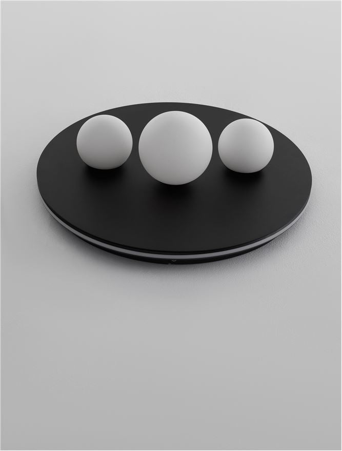 Plafoniera VELNA Sandy Black Aluminium Opal Glass LED 52W 3000K Diam: 49.5 cm Nova Luce