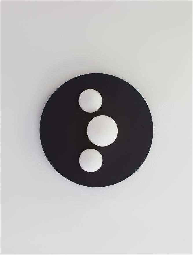 Plafoniera VELNA Sandy Black Aluminium Opal Glass LED 52W 3000K Diam: 49.5 cm Nova Luce