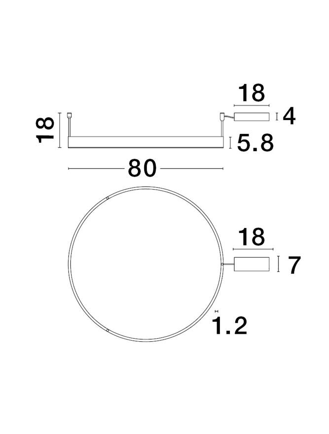 Plafoniera MOTIF Bronze Aluminium & Acrylic 50W Diam. 80 cm Nova Luce