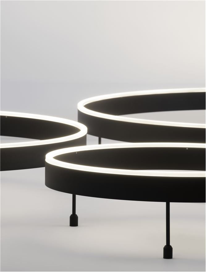 Plafoniera MOTIF Sandy Black Aluminium & Acrylic 60W Diam. 100 cm Nova Luce