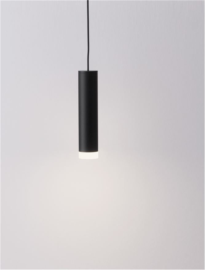 Suspensie DOC Sandy Black Aluminium LED 5W 3000K Diam: 3 cm H. 12 cm Nova Luce