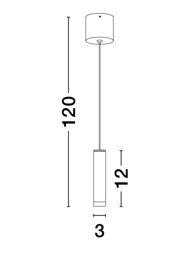 Suspensie DOC Sandy Black Aluminium LED 5W 3000K Diam: 3 cm H. 12 cm Nova Luce