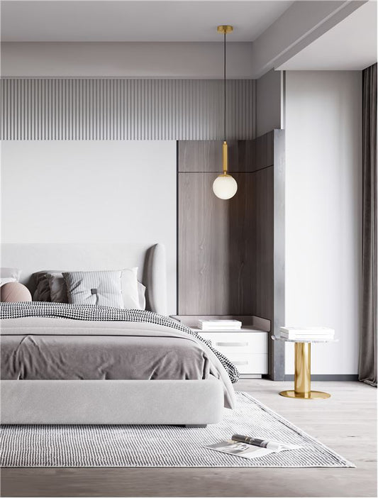 Lampa suspendata MONET D15 H185 cm Brass Gold Metal Opal Glass NOVA LUCE