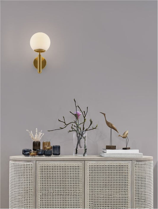 Lampa suspendata MONET D15 H30 Brass Gold Metal Opal Glass NOVA LUCE