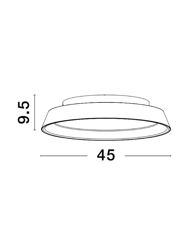Plafoniera VELA Sandy White Outside Coffee inside Aluminium & Acrylic Led 30W 3000K Diam: 45 cm Nova Luce
