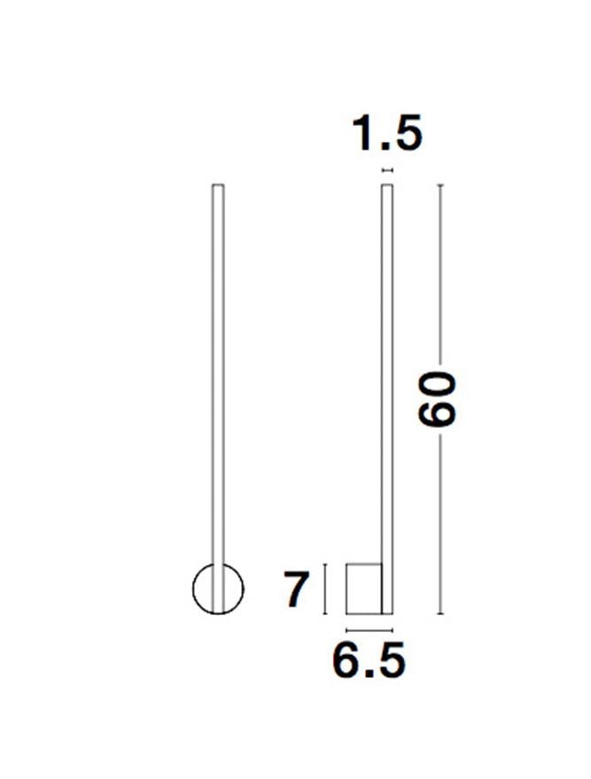 Aplica de interior ADEN 10W 700lm 3000K H=60cm Nova Luce