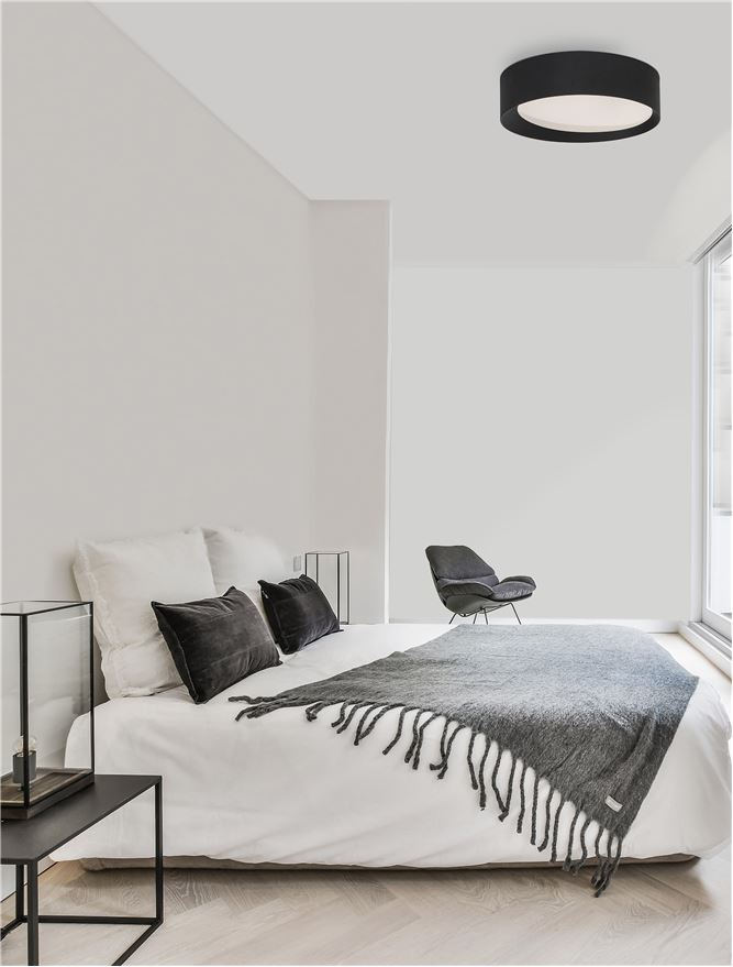 Plafoniera OBY Sandy Black Aluminium & Acrylic 30W Diam: 45 cm Nova Luce