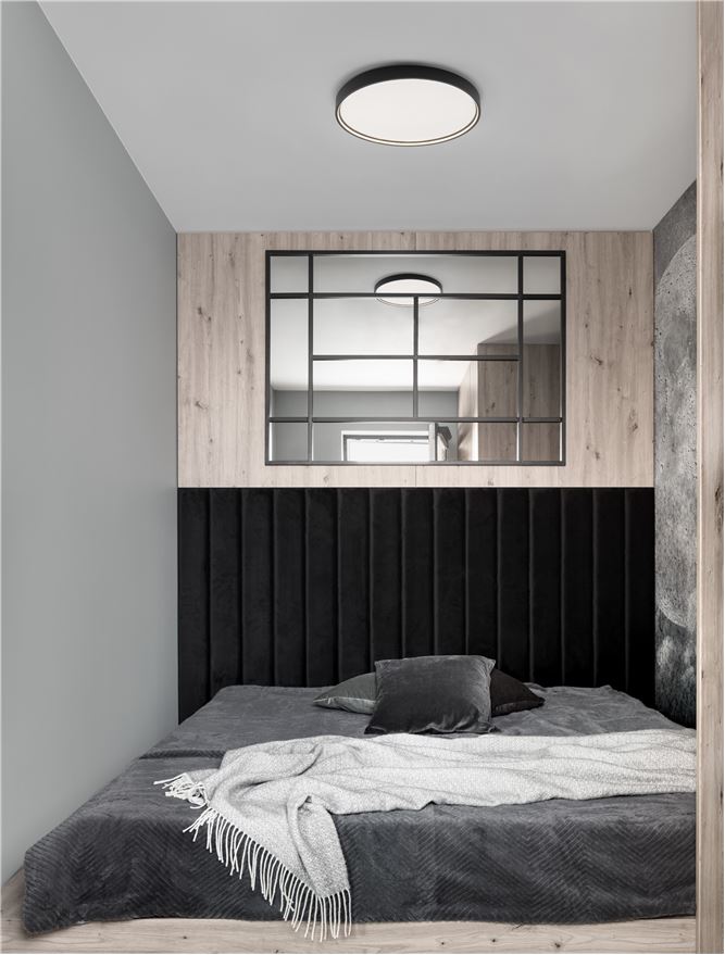 Plafoniera OLAF Sandy Black Aluminium & Acrylic Led 52W 3000K Diam: 60 cm Nova Luce