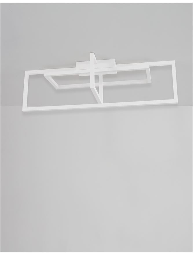 Plafoniera EDGAR Sand White Aluminium & Acrylic LED 35W 3000K Dim: 91X26 cm Nova Luce