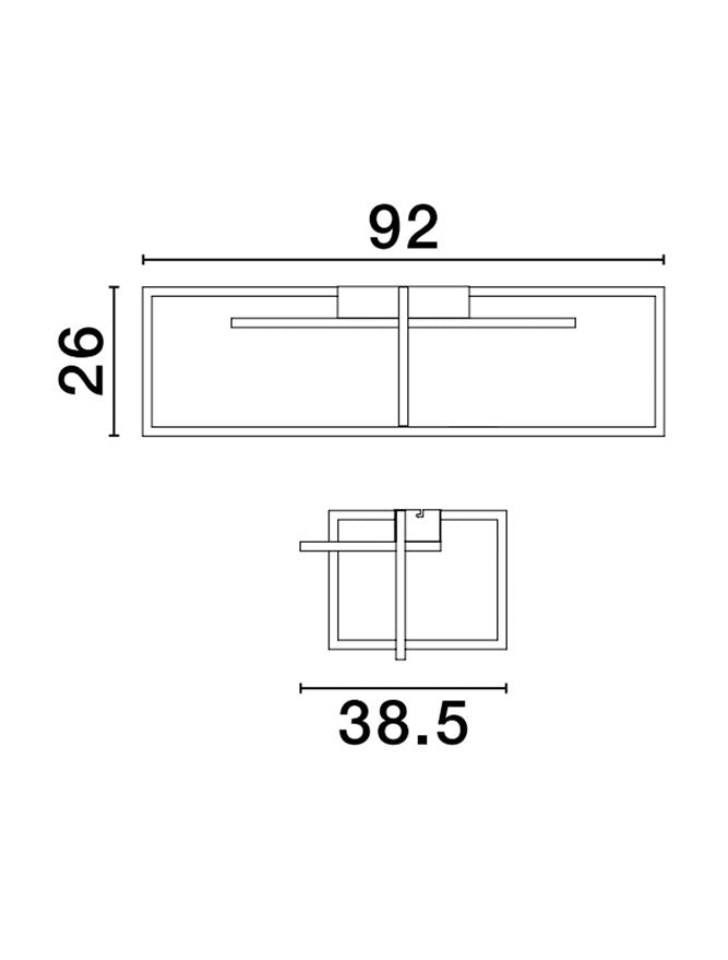 Plafoniera CLEA alb 31W Dim: 92x38.5 cm Nova Luce