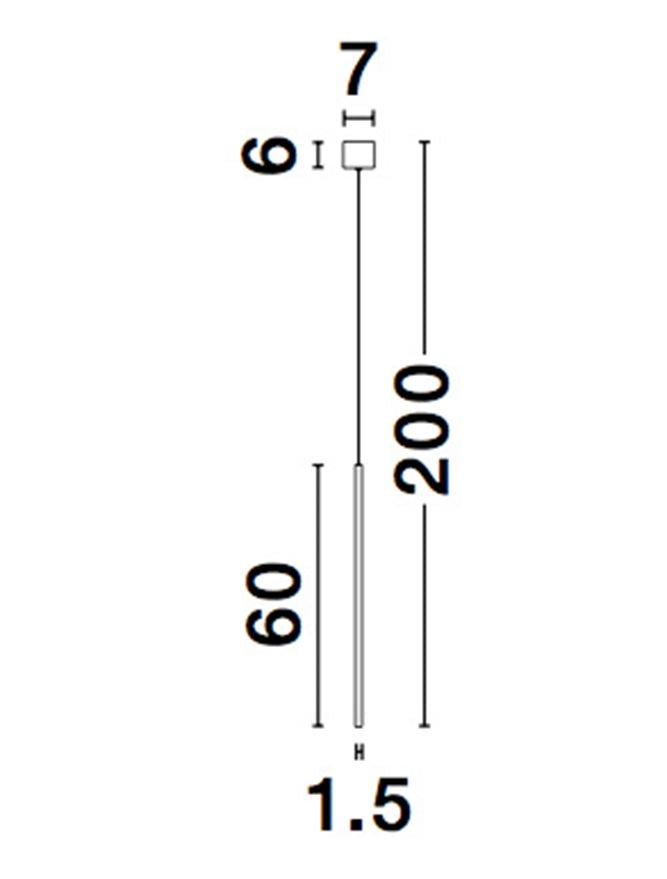 Lampa suspendata Vertical ELETTRA Black D1.5 NOVA LUCE
