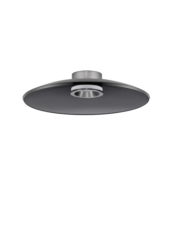 Plafoniera ESTI Triac Dimmable Foggy Nickel Aluminium & Smoky Glass LED 33W 3000K Diam: 50 cm  Nova Luce