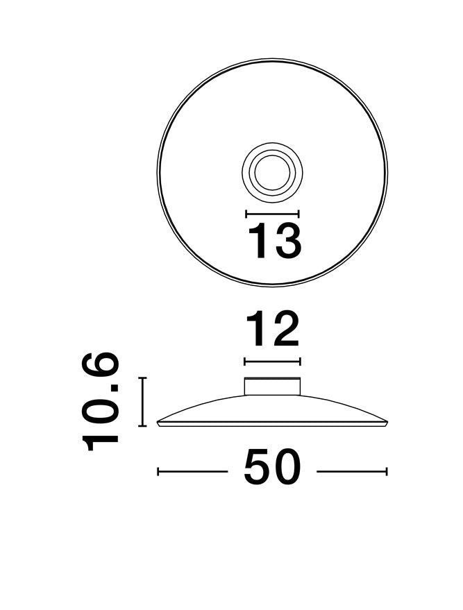 Plafoniera ESTI Triac Dimmable Foggy Nickel Aluminium & Dark Brown Glass LED 33W 3000K Diam: 50 cm  Nova Luce