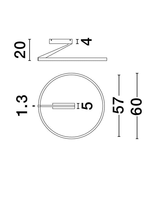 Plafoniera TILIA Triac Dimmable Moca Coffee Aluminium LED 44W 2700-3000-4000K Diam: 60 cm  Nova Luce