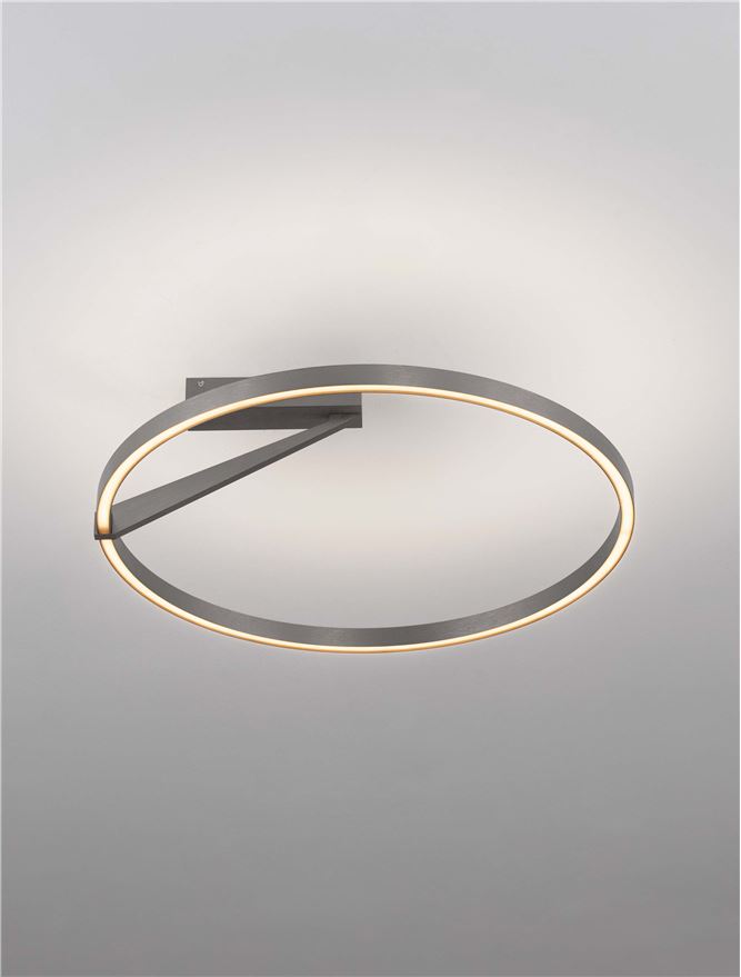 Plafoniera TILIA Triac Dimmable Foggy Nickel Aluminium LED 44W 2700-3000-4000K Diam: 60 cm  Nova Luce