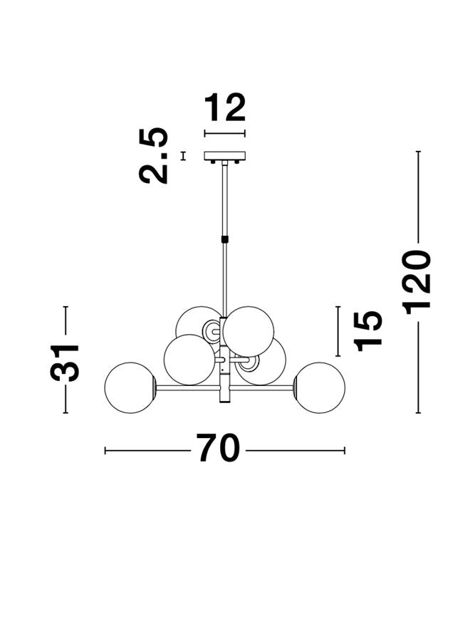 Lampa suspendata IMPERO 6 NOVA LUCE