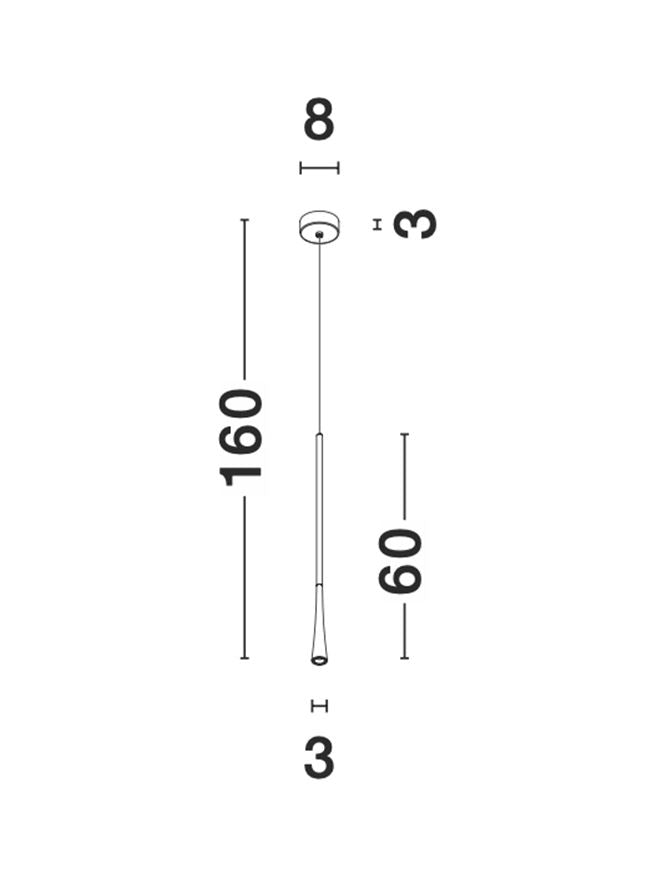 Lampa suspendata GOCCIO Black Aluminium & Steel Black LED 7 NOVA LUCE