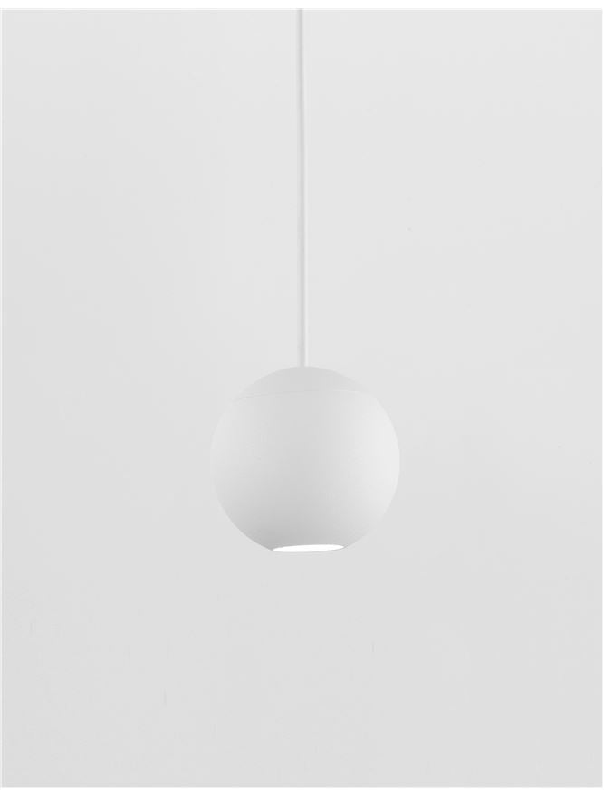 Lampa suspendata NOCCI White Aluminium White Fabric Wire NOVA LUCE