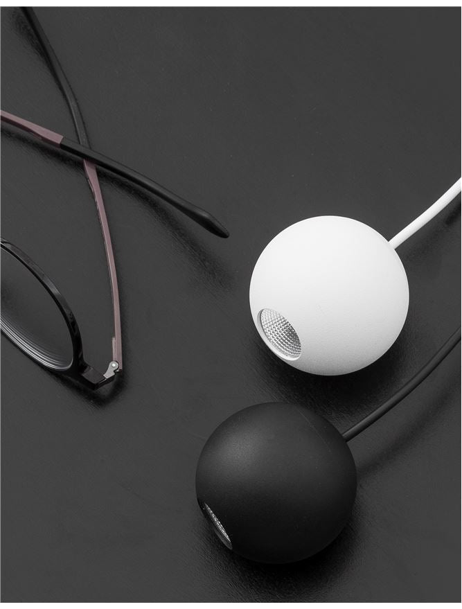 Lampa suspendata NOCCI LED 4.5W Black Aluminium Black Fabric Wire NOVA LUCE