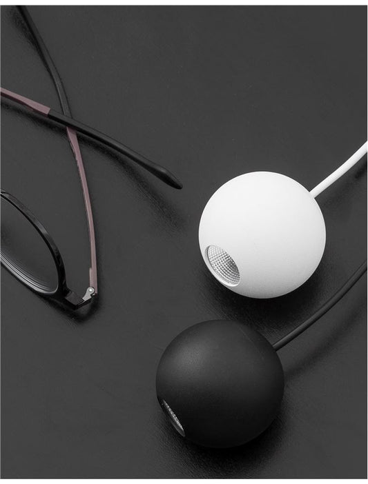 Lampa suspendata NOCCI LED 4.5W Black Aluminium Black Fabric Wire NOVA LUCE