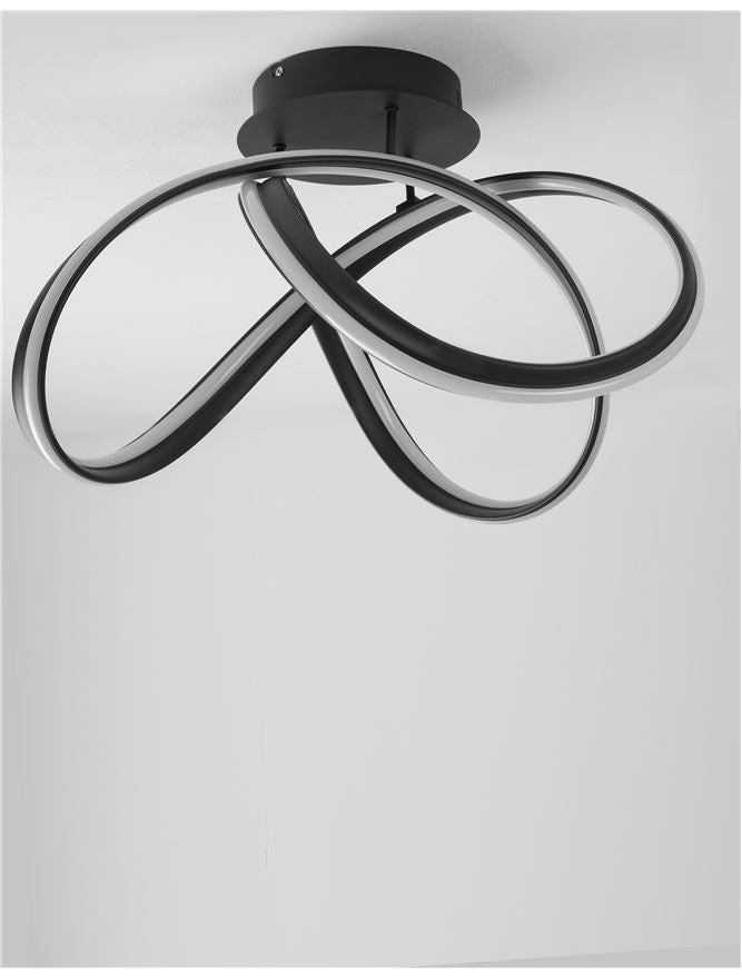 Plafoniera TRUNO Sandy Black Aluminium & Acrylic Led 60W 3000K Diam: 52 cm Nova Luce