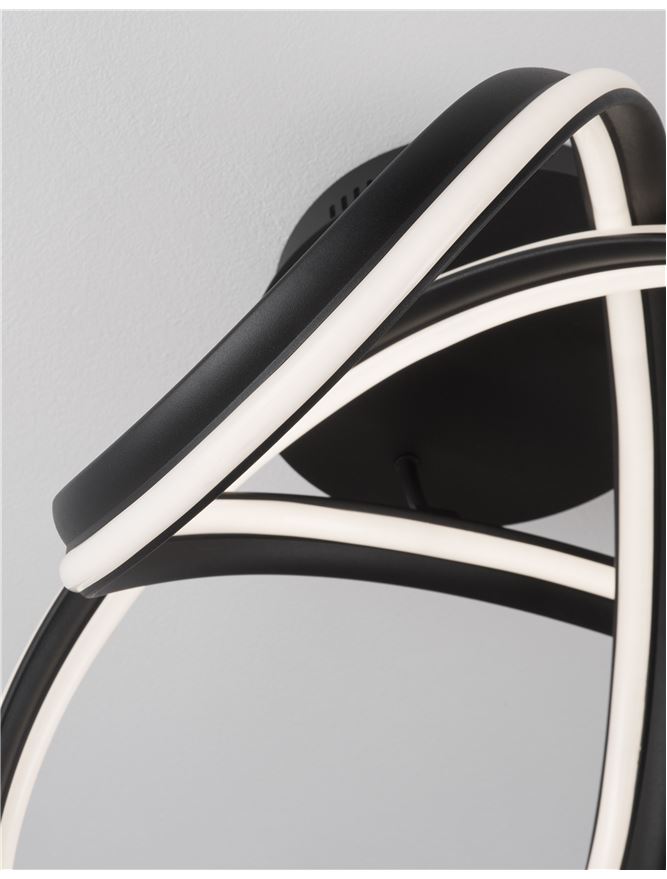 Plafoniera TRUNO Sandy Black Aluminium & Acrylic Led 60W 3000K Diam: 52 cm Nova Luce