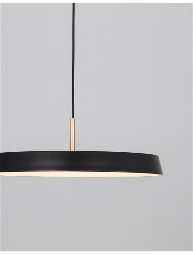 Lampa suspendata VETRO Matt Black Aluminium & Acrylic NOVA LUCE
