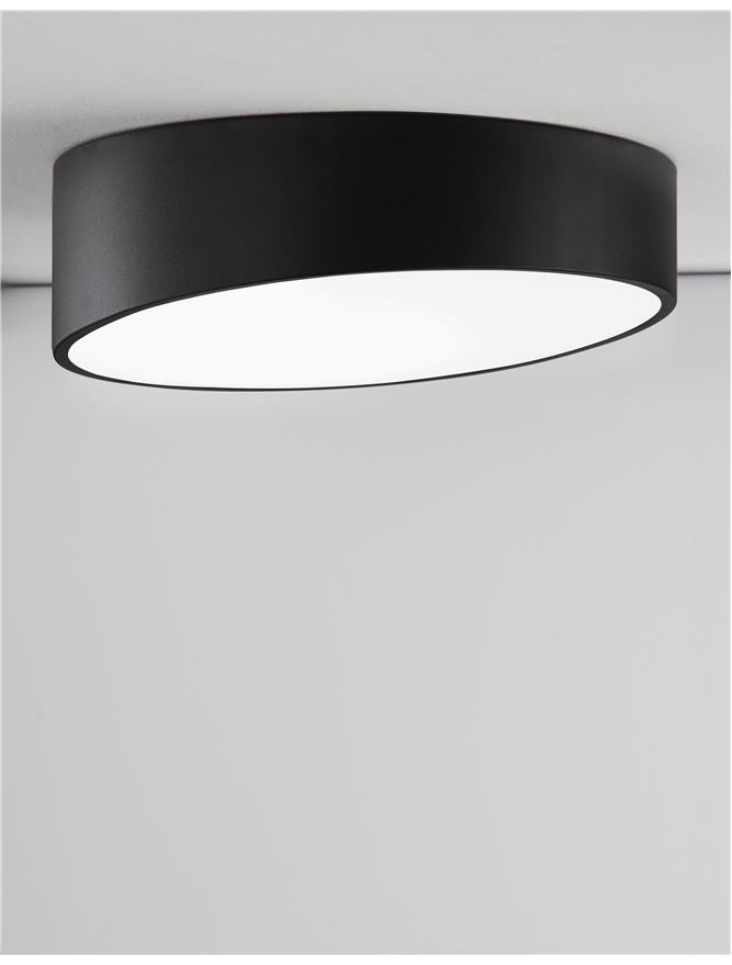 Plafoniera MAGGIO Sandy Black Aluminium Matt White Acrylic Diffuser 30W Diam: 40 cm Nova Luce