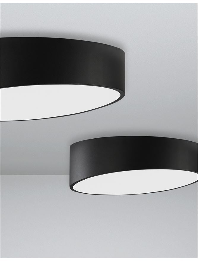 Plafoniera MAGGIO Sandy Black Aluminium Matt White Acrylic Diffuser 30W Diam: 40 cm Nova Luce