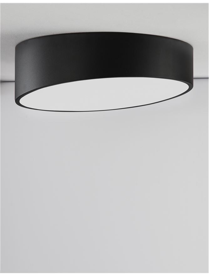 Plafoniera MAGGIO Sandy Black Aluminium Matt White Acrylic Diffuser 60W Diam: 50 cm Nova Luce