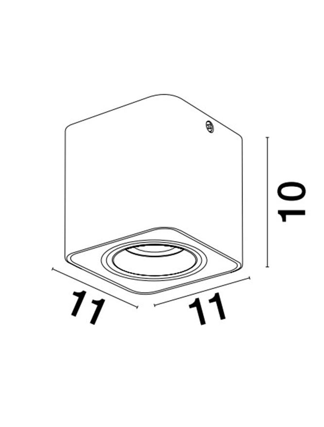 Plafoniera NAMI Black & Gold Aluminium LED 1X10W GU10 Dim: 11X11 cm  Nova Luce