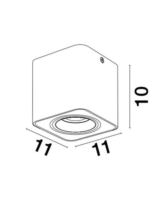 Plafoniera NAMI White Aluminium LED 1X10W GU10 Dim: 11X11 cm Nova Luce
