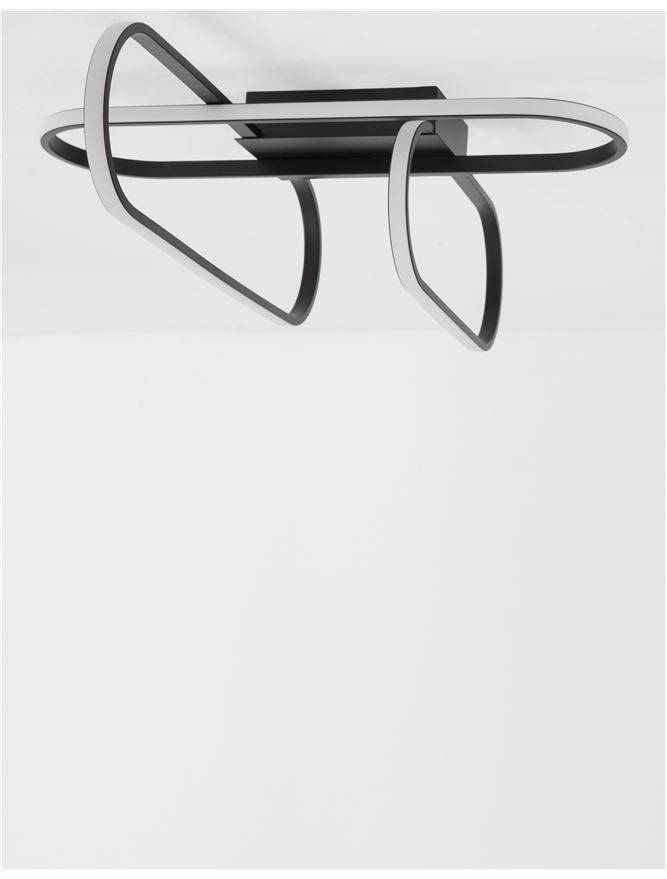 Plafoniera ARTE Matt Black Aluminium & Acrylic 38.4W Dim: 66.5X53 cm Nova Luce