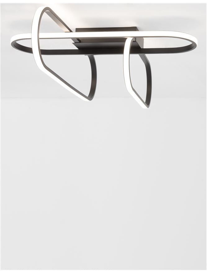 Plafoniera ARTE Matt Black Aluminium & Acrylic 38.4W Dim: 66.5X53 cm Nova Luce