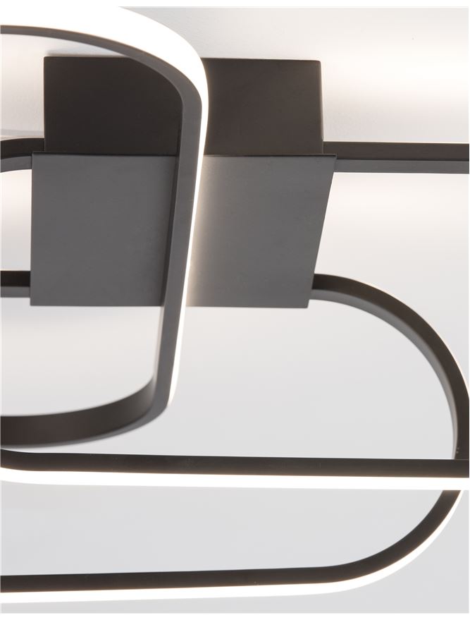 Plafoniera ARTE Matt Black Aluminium & Acrylic 38.4W Dim: 66.5X53 cm Nova Luce