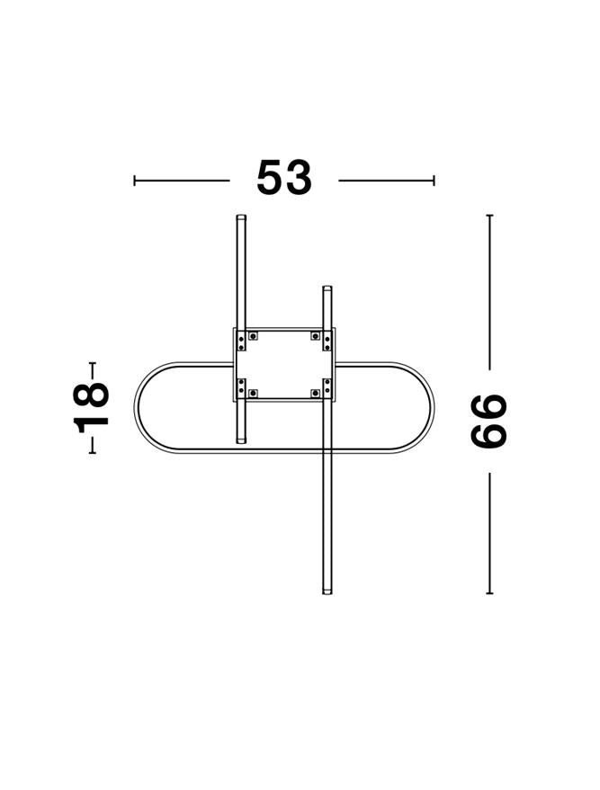 Plafoniera ARTE Gold Aluminium & Acrylic 38.4W Dim: 66X53 cm Nova Luce