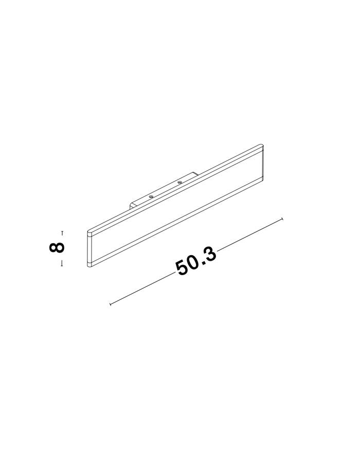 Aplica de interior LINE LED 2x12 Watt 1823Lm 3000K IP20 L50,3cm Nova Luce