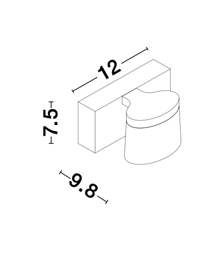 Aplica de interior SABIA Chrome Aluminum & Acrylic LED 5W 3000K Dim: L. 12 X W. 9.8 X H. 7.5 cm IP44 Nova Luce