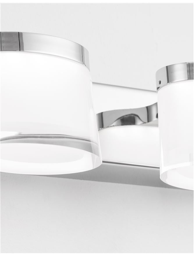 Aplica de interior SABIA Chrome Aluminum & Acrylic LED 15W 3000K Dim: L.38 X W. 9.8 X H. 7.5 cm IP44 Nova Luce