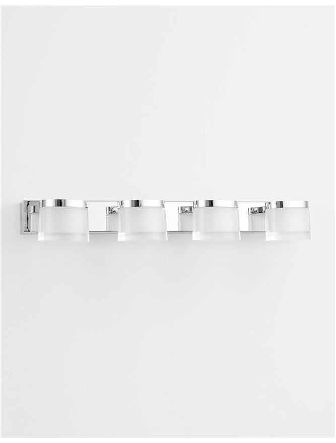 Aplica de interior SABIA Chrome Aluminum & Acrylic LED 20W 3000K Dim: L.51 X W. 9.8 X H. 7.5 cm IP44 Nova Luce